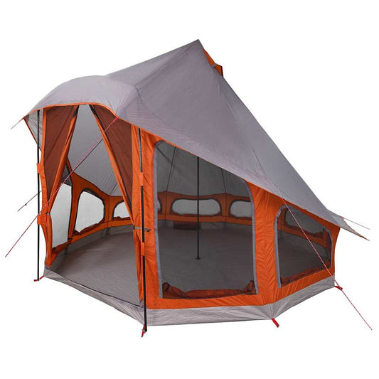 Familien-Tipi-Zelt mit Dach Grau, Orange 404 x 370 x 270 cm