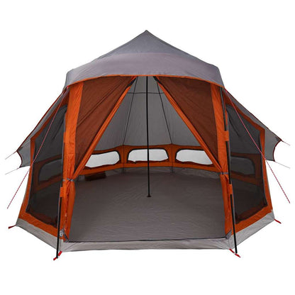 Familien-Tipi-Zelt mit Dach Grau, Orange 404 x 370 x 270 cm