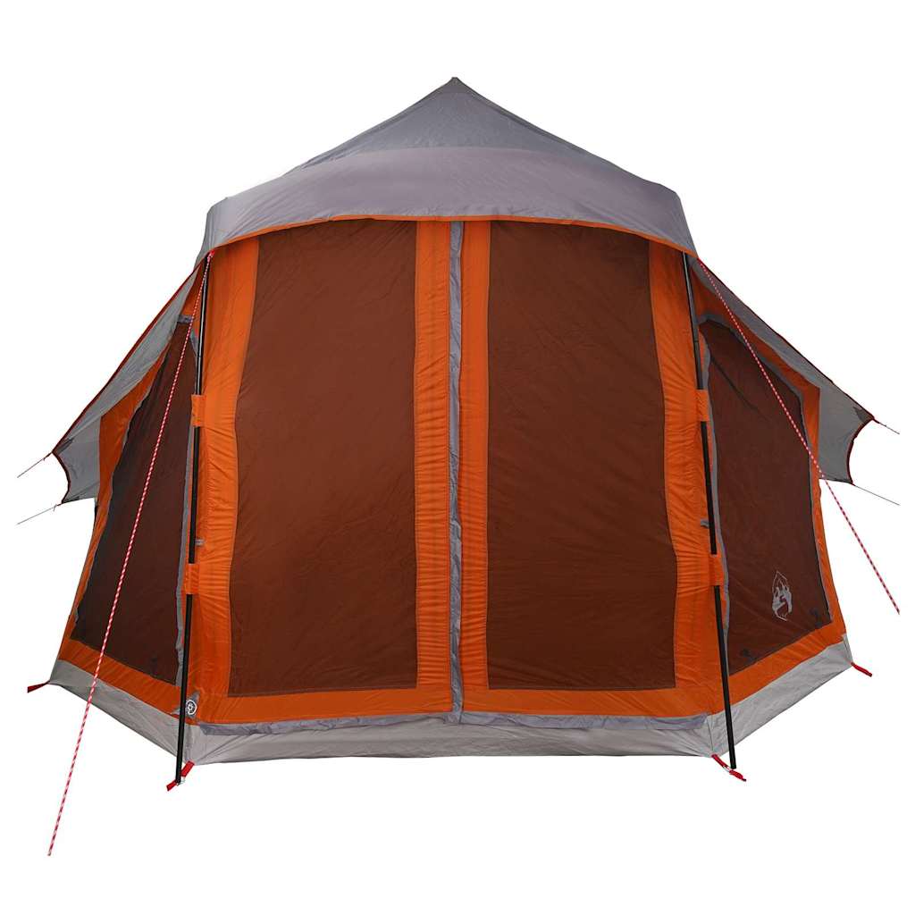 Familien-Tipi-Zelt mit Dach Grau, Orange 404 x 370 x 270 cm