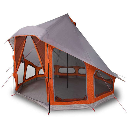 Familien-Tipi-Zelt mit Dach Grau, Orange 404 x 370 x 270 cm