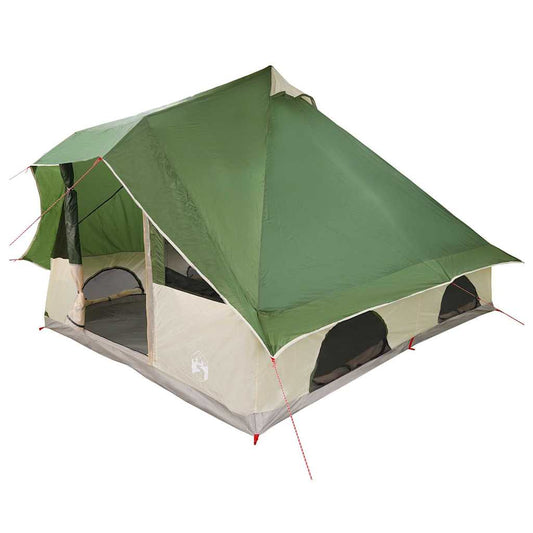 Familien-Tipi-Zelt Falten Grün und Braun 358 x 296 x 258 cm