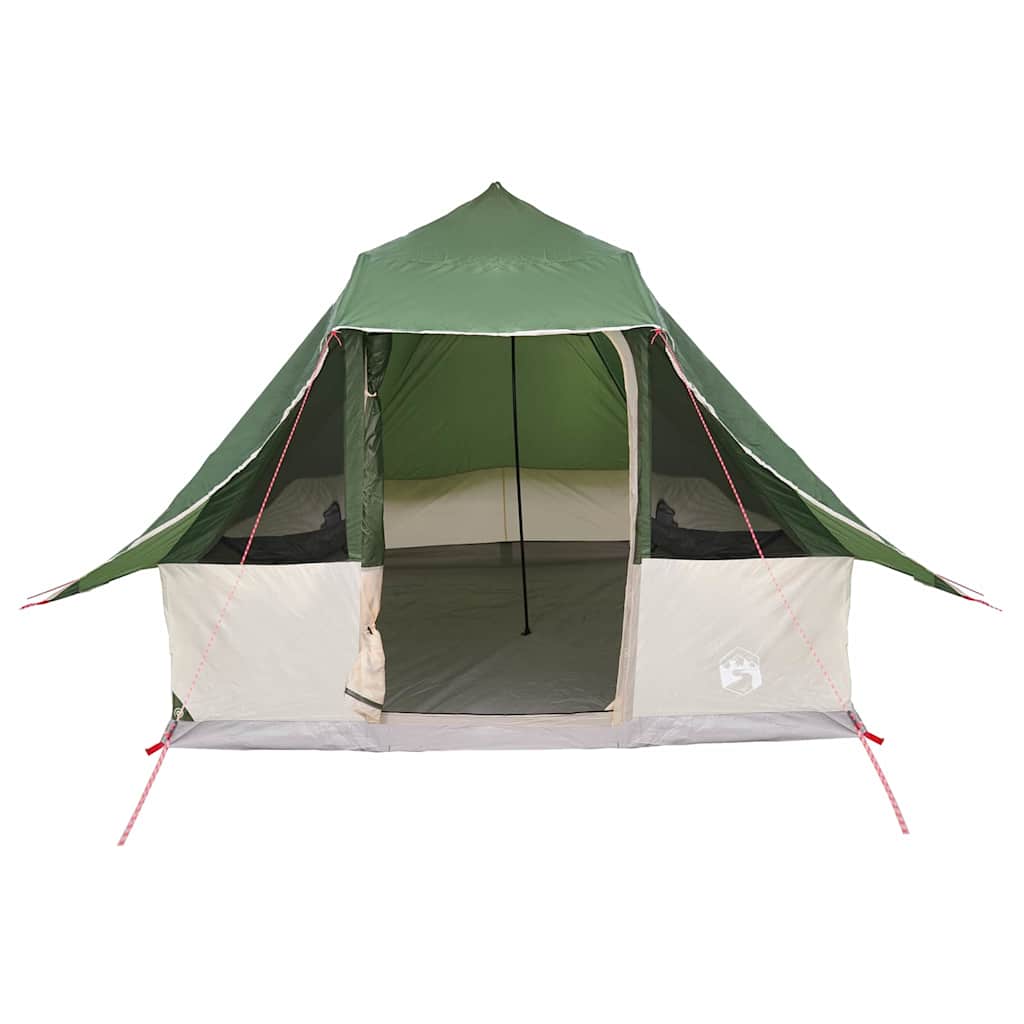 Familien-Tipi-Zelt Falten Grün und Braun 358 x 296 x 258 cm