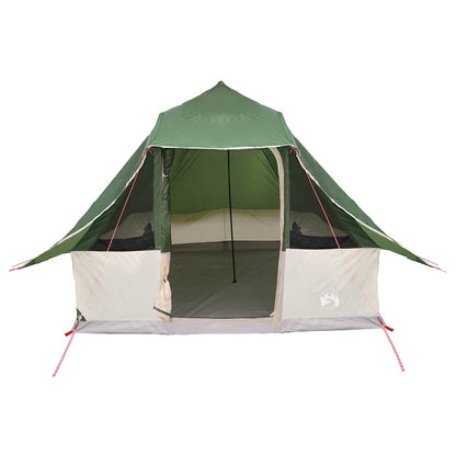 Familien-Tipi-Zelt Falten Grün und Braun 358 x 296 x 258 cm