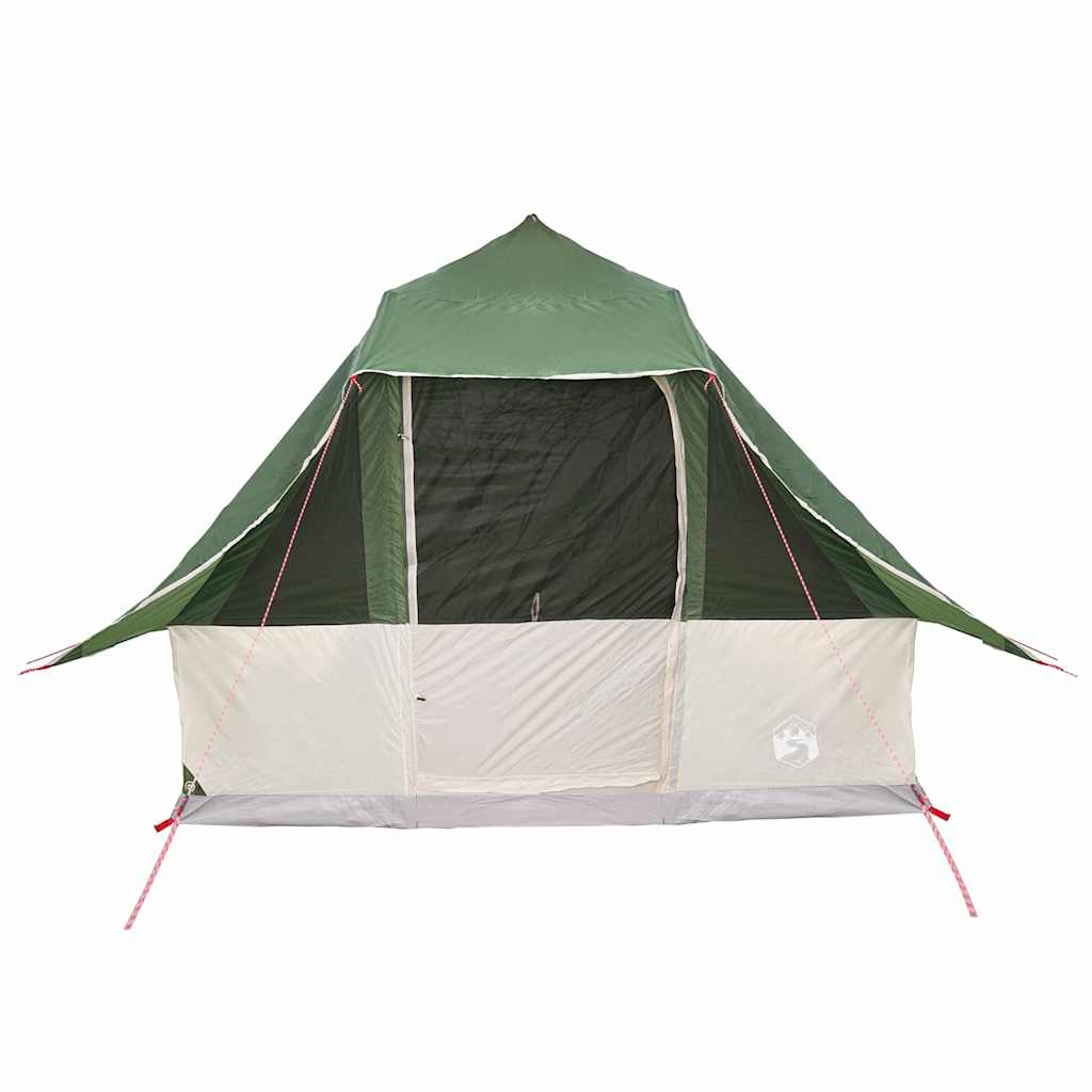 Familien-Tipi-Zelt Falten Grün und Braun 358 x 296 x 258 cm