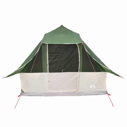 Familien-Tipi-Zelt Falten Grün und Braun 358 x 296 x 258 cm