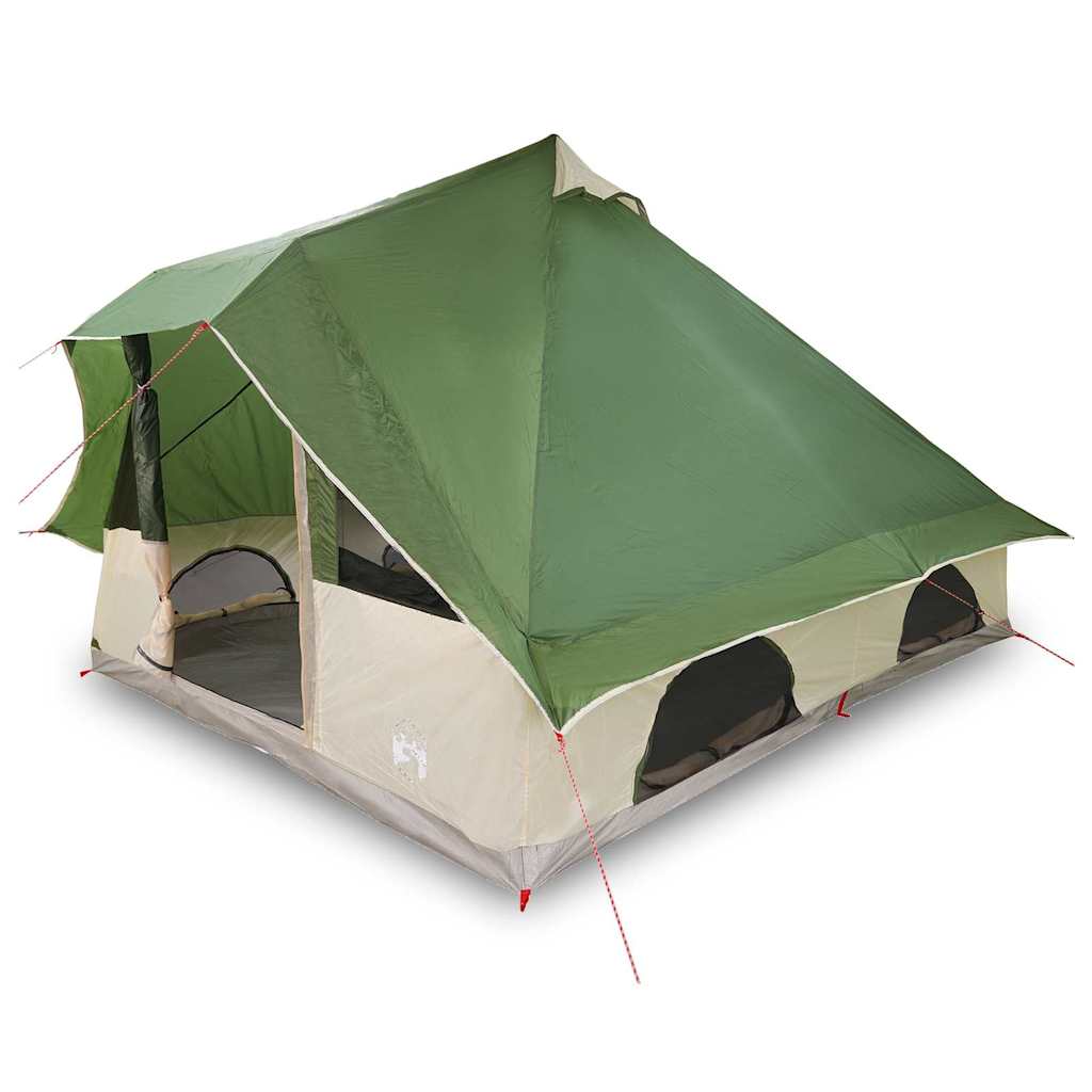 Familien-Tipi-Zelt Falten Grün und Braun 358 x 296 x 258 cm