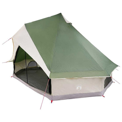 Familien-Tipi-Zelt mit Dach Grün und Beige 400 x 346 x 250 cm