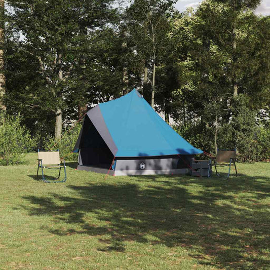 Familien-Tipi-Zelt mit Dach Blau, Grau 400 x 346 x 250 cm