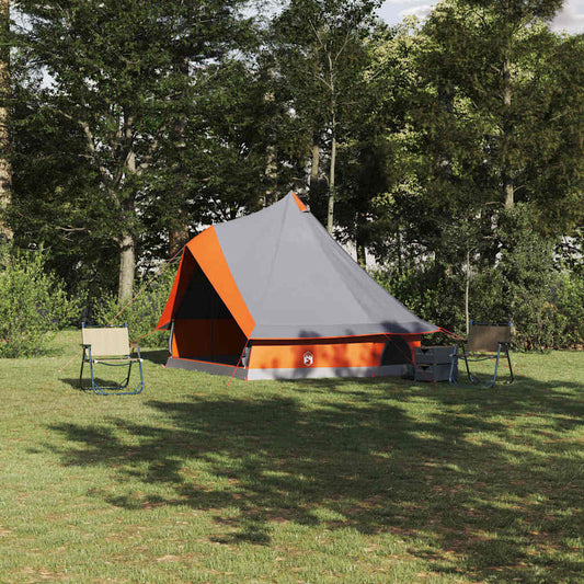 Familien-Tipi-Zelt mit Dach Grau, Orange 400 x 346 x 250 cm