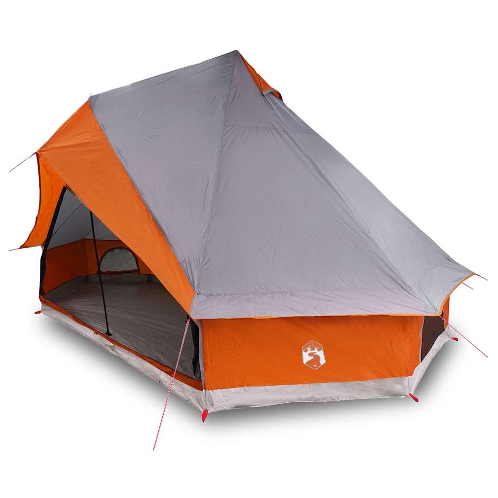 Familien-Tipi-Zelt mit Dach Grau, Orange 400 x 346 x 250 cm