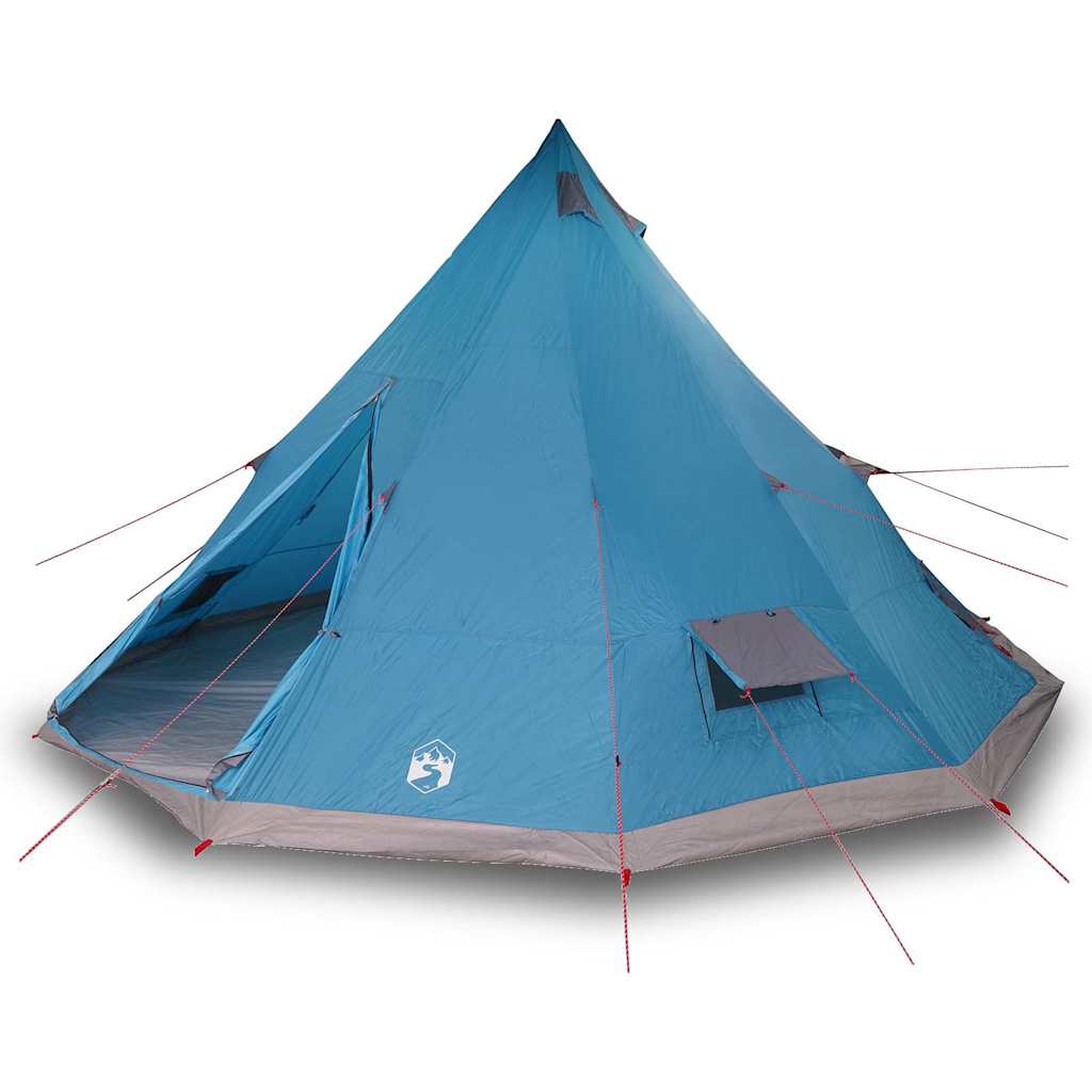 Familien-Tipi-Zelt mit Dach Blau, Grau 560 x 560 x 300 cm