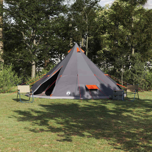 Familien-Tipi-Zelt mit Dach Grau, Orange 560 x 560 x 300 cm