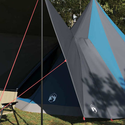 Familien-Tipi-Zelt mit Dach Blau und Grau 510 x 690 x 330 cm