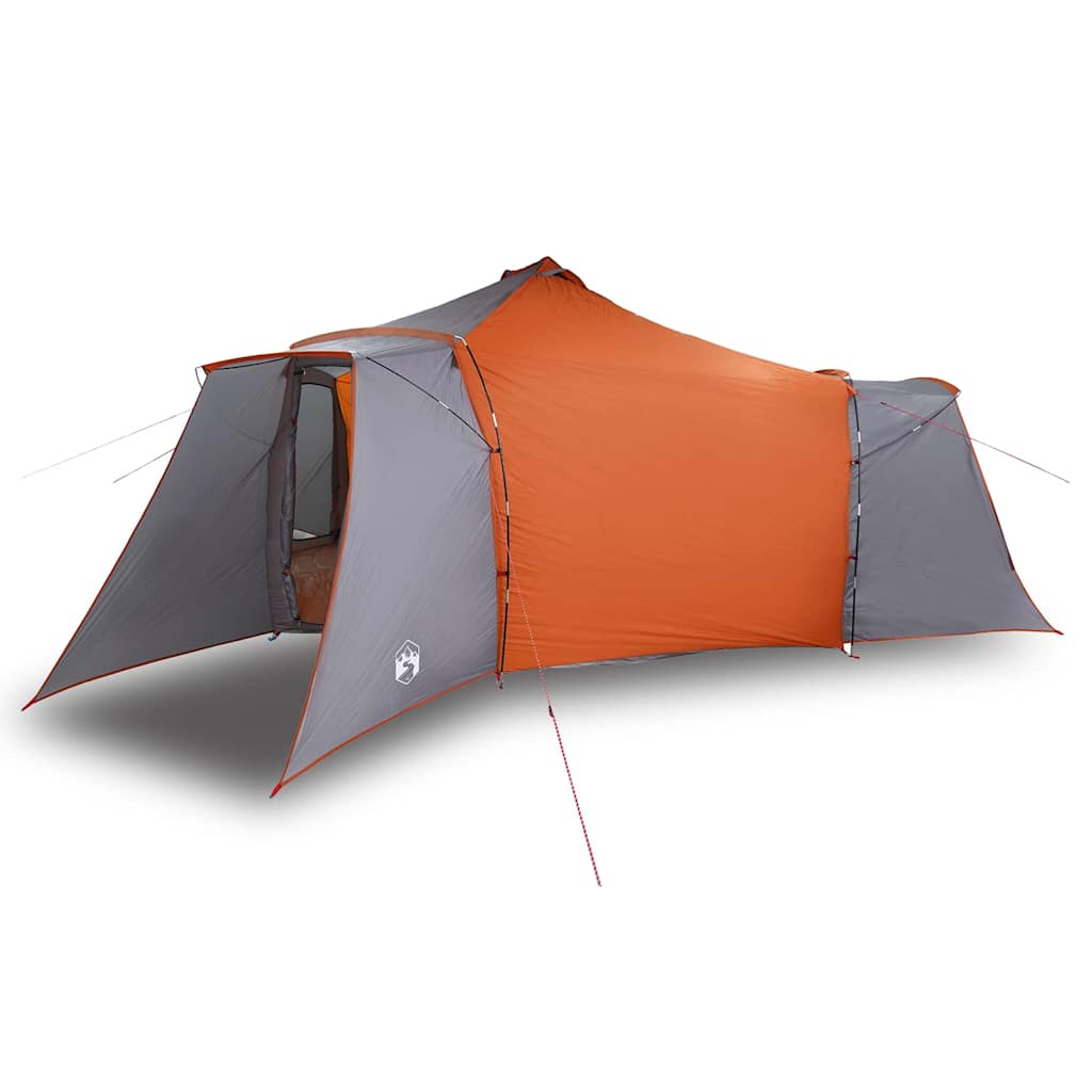 Tipi Zelt mit Dach Grau und Orange 492 x 492 x 275 cm Stoff