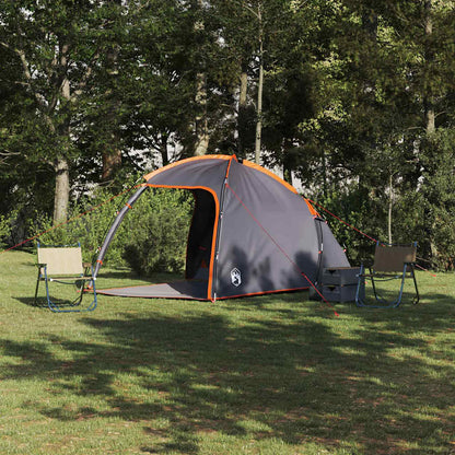 Zelt Grau und Orange 370 x 230 x 185 cm Polyester und Fiberglas