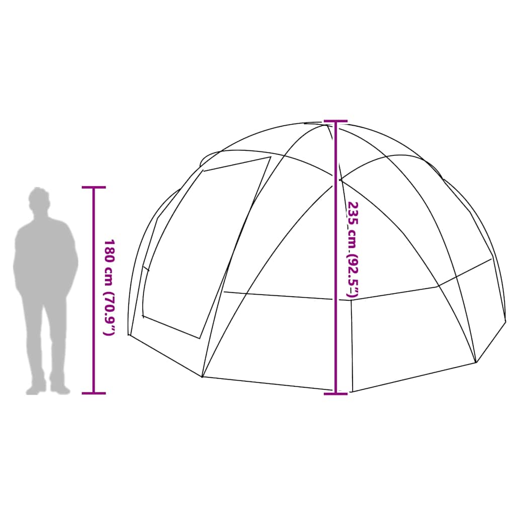 Campingzelt Grau und Orange 475 x 475 x 235 cm Polyester