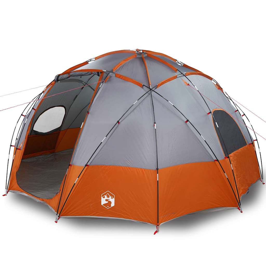 Campingzelt Grau und Orange 475 x 475 x 235 cm Polyester