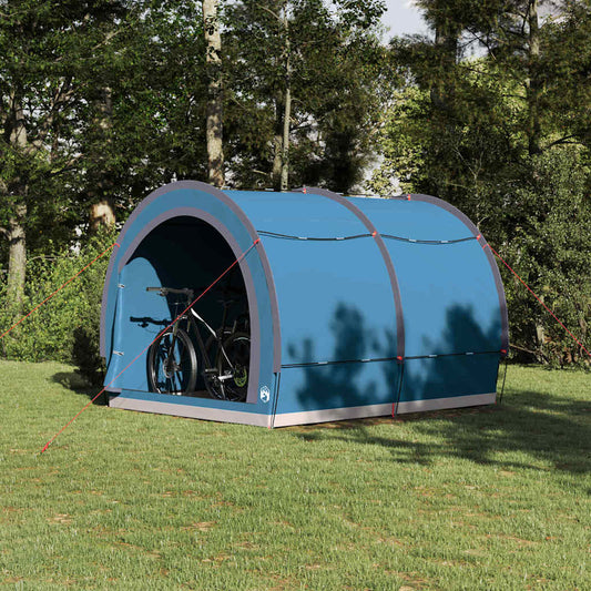 Fahrradgarage mit Dach mit Speicher Blau 256 x 222 x 182 cm