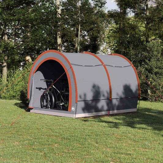 Fahrradgarage mit Dach Grau und Orange 256 x 222 x 182 cm