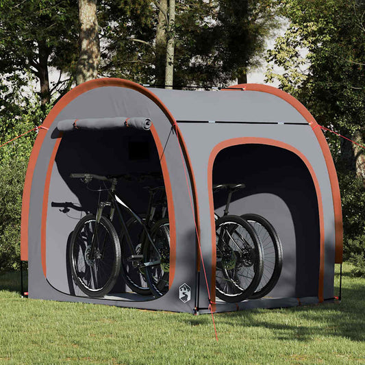 Fahrradgarage mit Dach Grau und Orange 218 x 156 x 180 cm