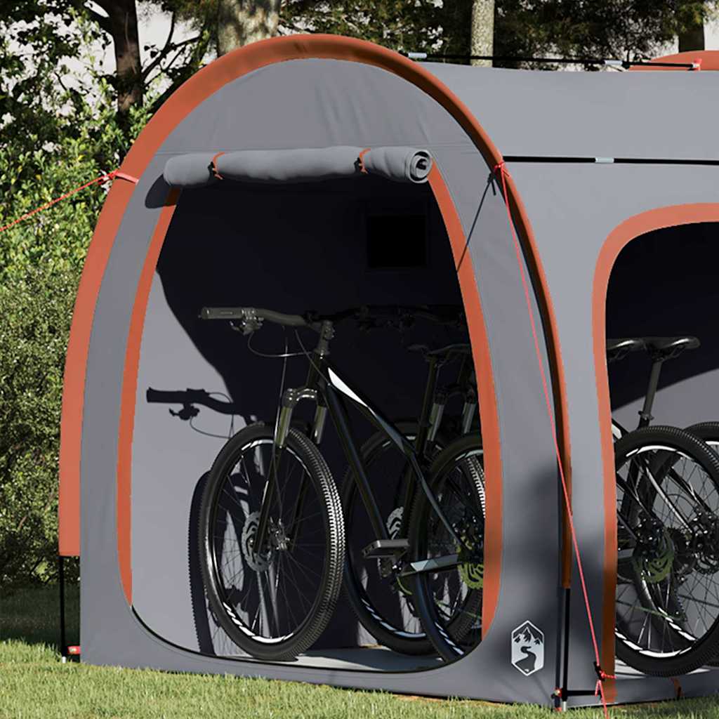 Fahrradgarage mit Dach Grau und Orange 218 x 156 x 180 cm