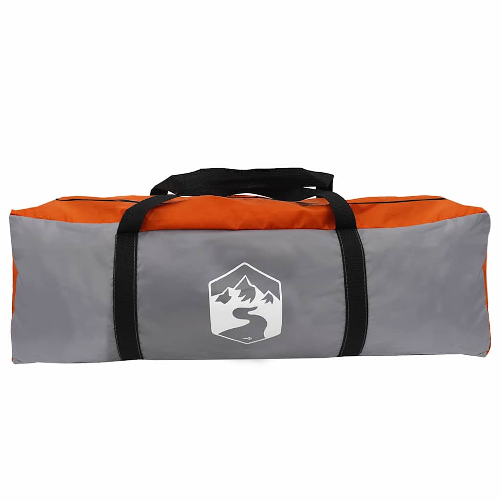 Kuppelzelt mit Dach Grau und Orange 384 x 254 x 170 cm