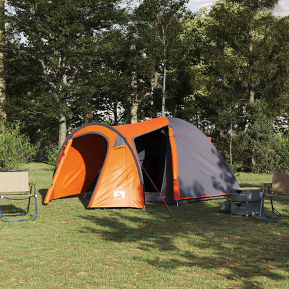 Kuppelzelt mit Dach Grau und Orange 384 x 254 x 170 cm