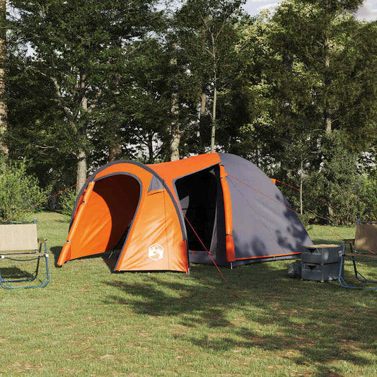 Kuppelzelt mit Dach Grau und Orange 384 x 254 x 170 cm