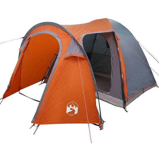 Kuppelzelt mit Dach Grau und Orange 384 x 254 x 170 cm