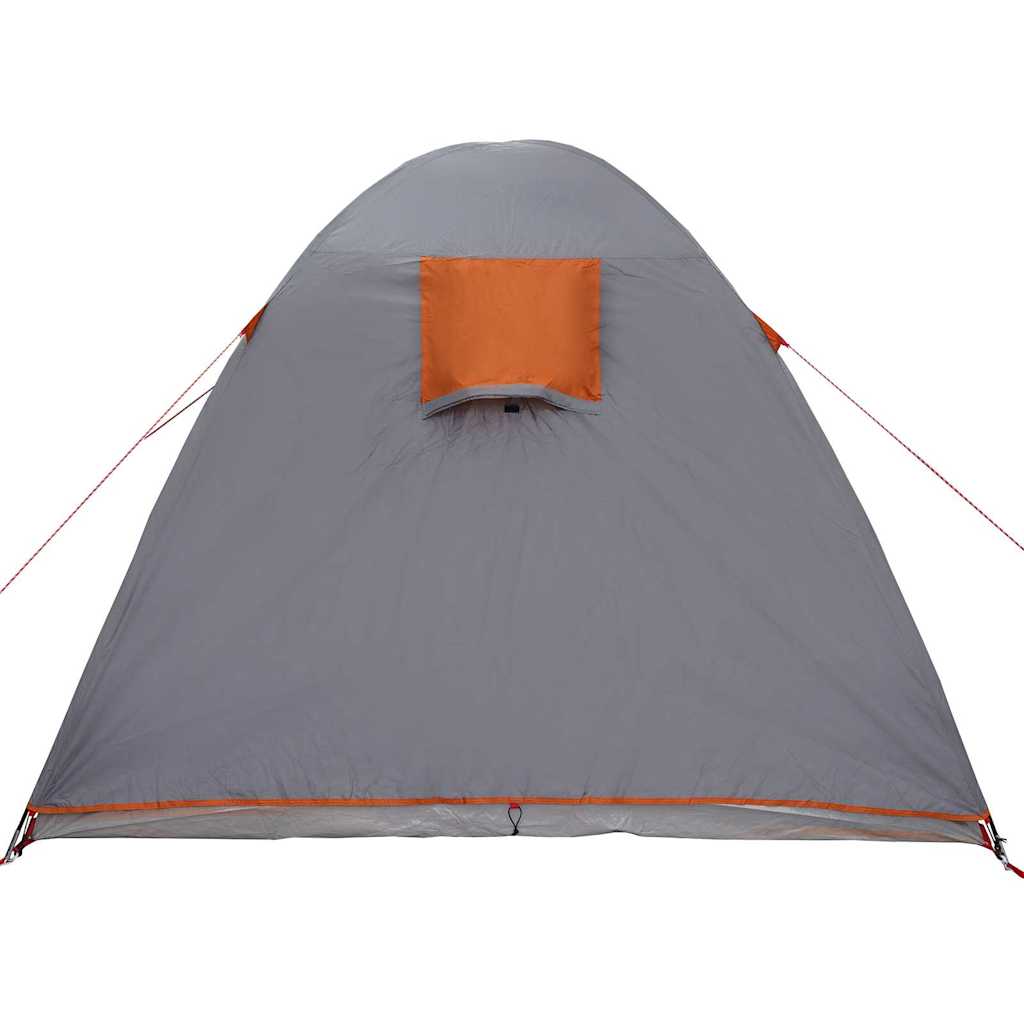 Kuppelzelt mit Dach Grau und Orange 384 x 254 x 170 cm