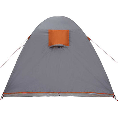Kuppelzelt mit Dach Grau und Orange 384 x 254 x 170 cm