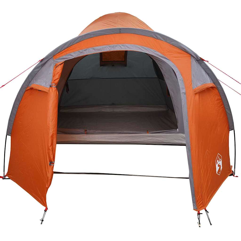 Kuppelzelt mit Dach Grau und Orange 384 x 254 x 170 cm