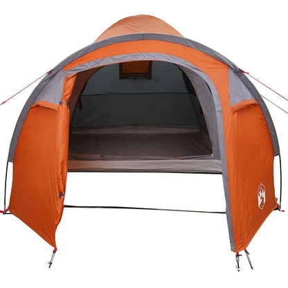 Kuppelzelt mit Dach Grau und Orange 384 x 254 x 170 cm