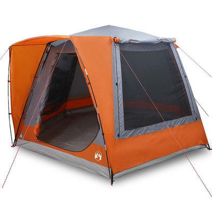 Campingzelt Grau und Orange 420 x 420 x 227 cm Polyester