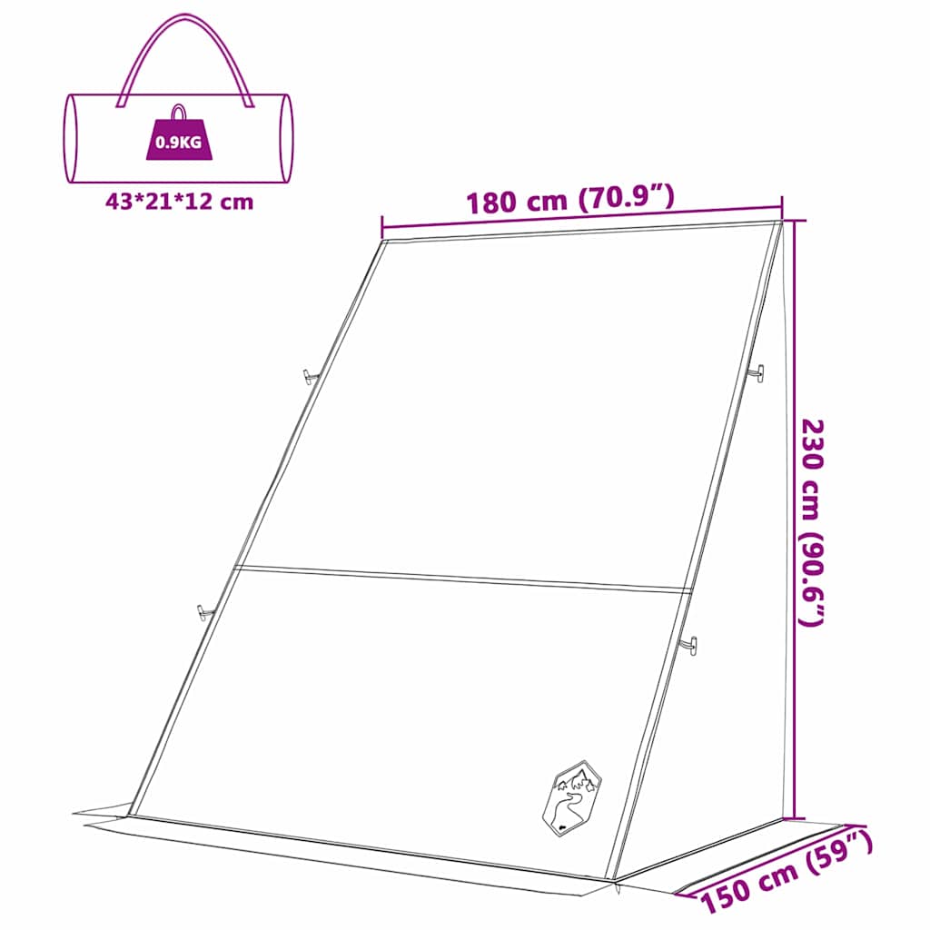 Wasserfestes Zelt 190 x 150 x 185 cm