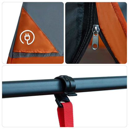 Zelt mit Dach Grau und Orange und Schwarz 280 x 220 x 176 cm