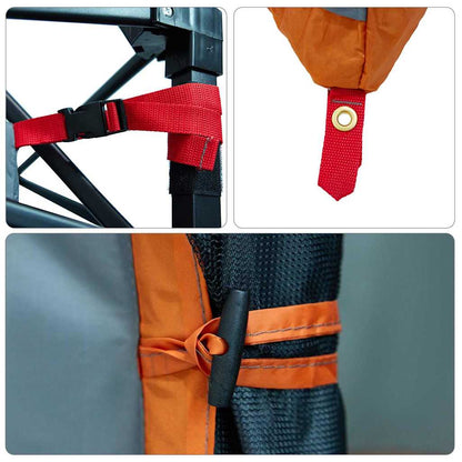 Zelt mit Dach Grau und Orange und Schwarz 280 x 220 x 176 cm