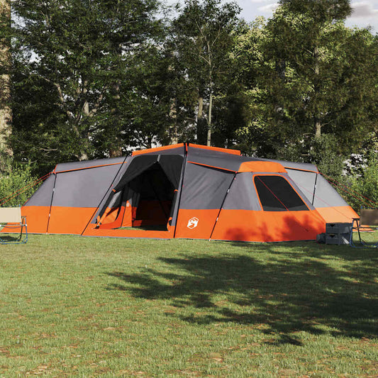 Familienzelt Grau und Orange 833 x 585 x 216 cm Polyester