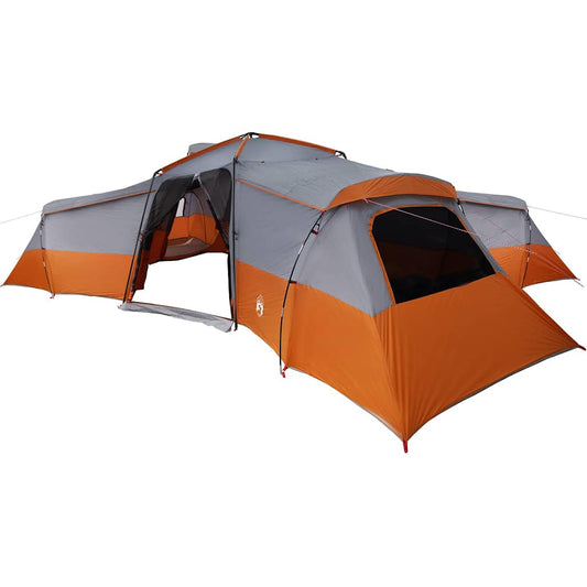 Familienzelt Grau und Orange 833 x 585 x 216 cm Polyester