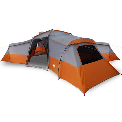 Familienzelt Grau und Orange 833 x 585 x 216 cm Polyester