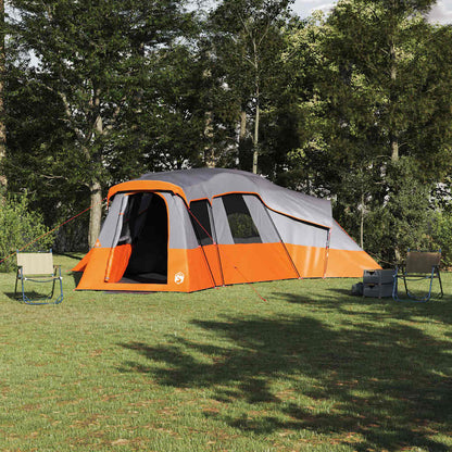 Familienzelt Grau und Orange 762 x 655 x 218 cm Polyester