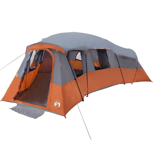 Familienzelt Grau und Orange 762 x 655 x 218 cm Polyester