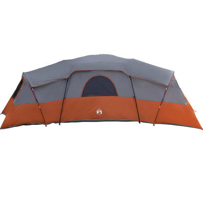 Familienzelt Grau und Orange 762 x 655 x 218 cm Polyester