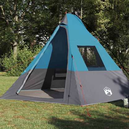 Zelt mit Dach Blau und Schwarz 383 x 338 x 217 cm Polyester