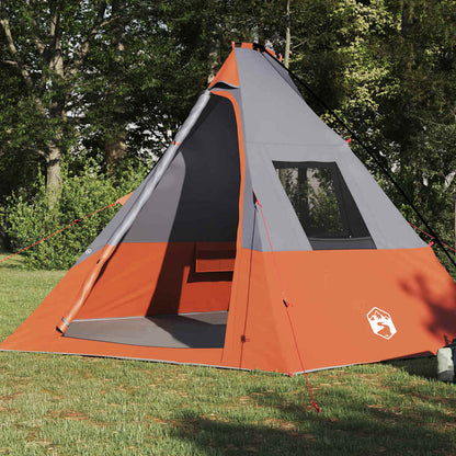 Zelt mit Dach Grau und Orange und Schwarz 383 x 338 x 217 cm
