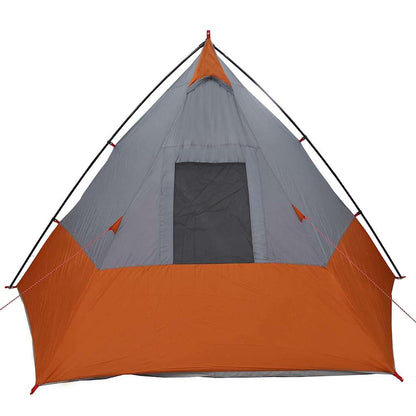 Zelt mit Dach Grau und Orange und Schwarz 383 x 338 x 217 cm