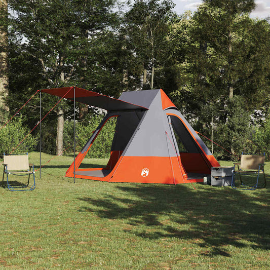 Campingzelt Grau und Orange 482 x 360 x 227 cm Polyester