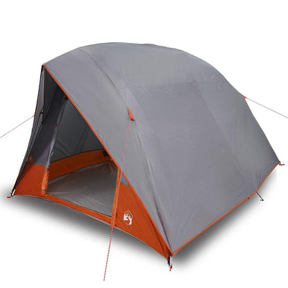 Campingzelt Grau und Orange 275 x 230 x 140 cm Polyester