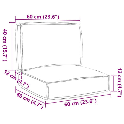 Pallet Kissen Set 2 pcs Weinrot 60 x 60 x 12 cm Oxford Stoff