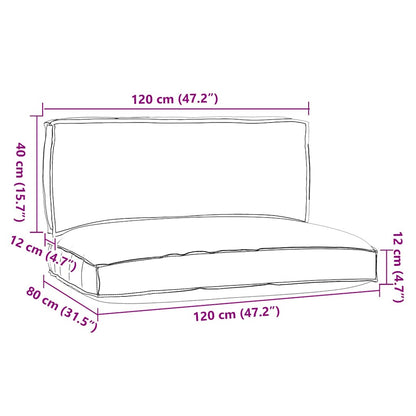 Pallet Kissen Set 2 pcs Weinrot 120 x 80 x 12 cm Oxford Stoff